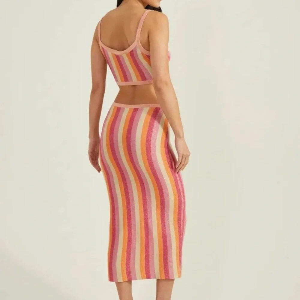 🩷 Altar’d State Avery Striped Midi Dress 🩷 - Picture 4 of 7